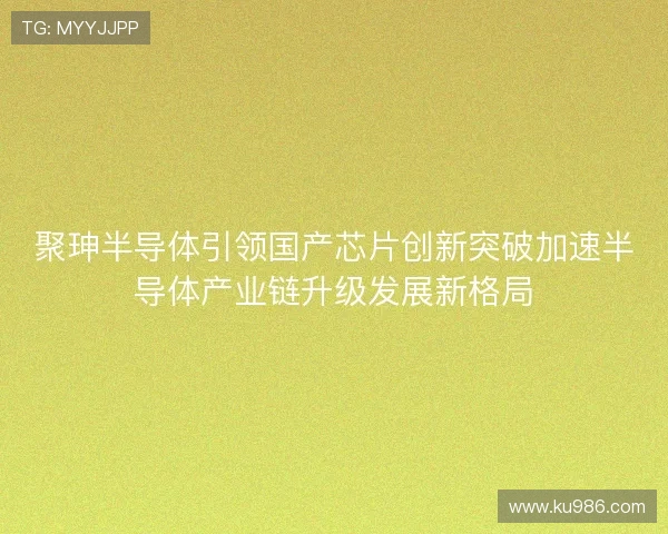 聚珅半导体引领国产芯片创新突破加速半导体产业链升级发展新格局